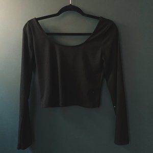Long Sleeve Off-Shoulder Crop